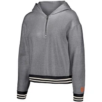 Sweat à capuche gris Lusso San Francisco Giants Magnolia trois quarts zippé pour femme