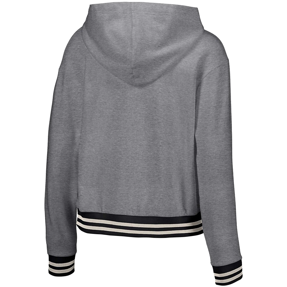 Sweat à capuche gris Lusso San Francisco Giants Magnolia trois quarts zippé pour femme