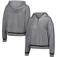 Sweat à capuche gris Lusso San Francisco Giants Magnolia trois quarts zippé pour femme