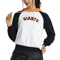 Sweat à capuche Lusso White San Francisco Giants Marlowe Raglan pour femmes