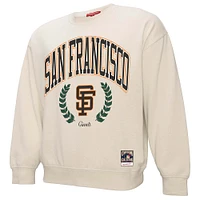 Women's Mitchell & Ness Cream San Francisco Giants Cooperstown Collection Laurel Pullover Sweatshirt