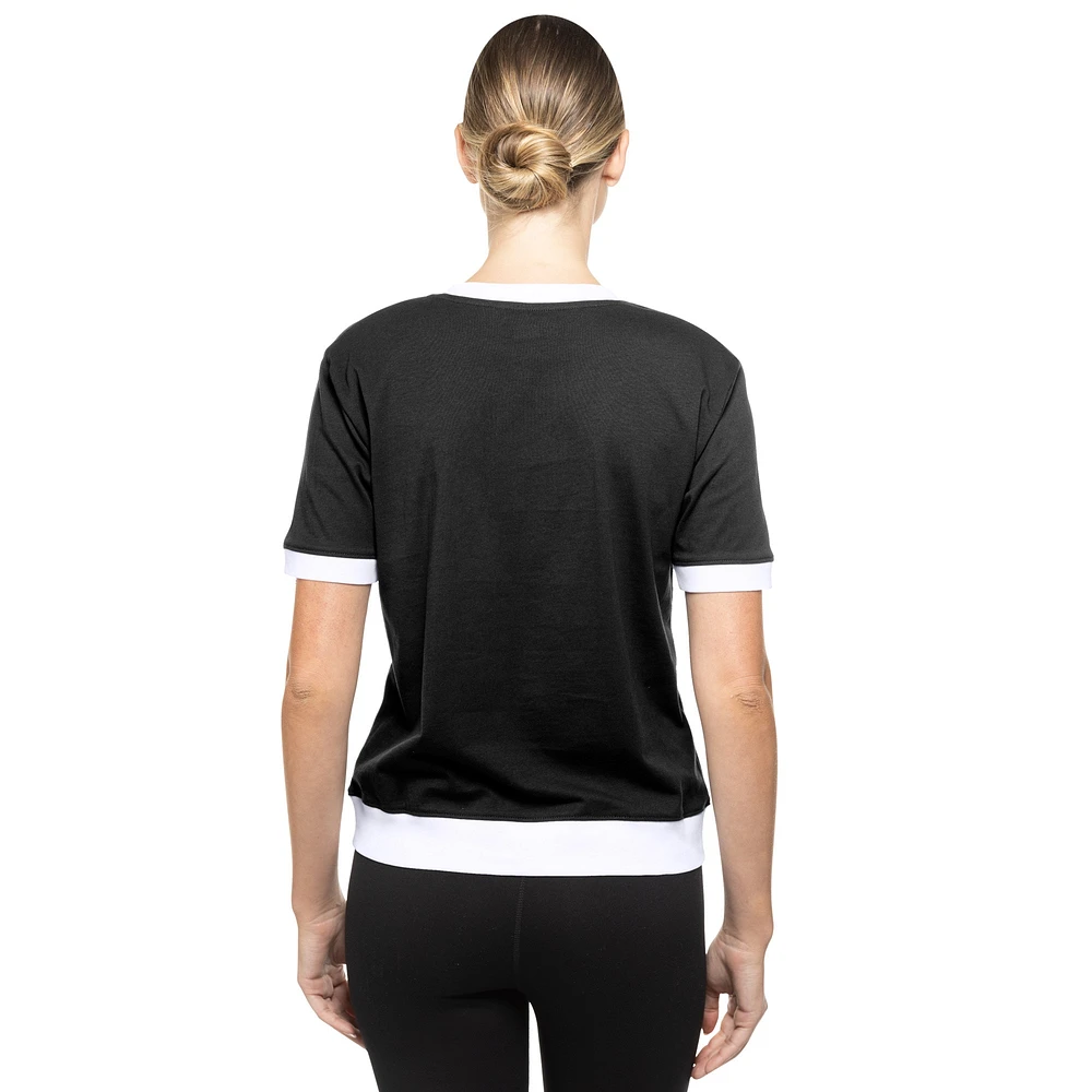 Women's New Era  Black San Francisco Giants 2025 City Connect Rhinestone V-Neck T-Shirt