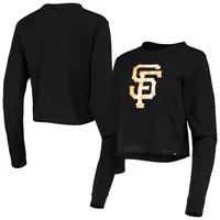 New Era Women's New Era Black San Francisco Giants Tie-Dye Cropped Long  Sleeve T-Shirt