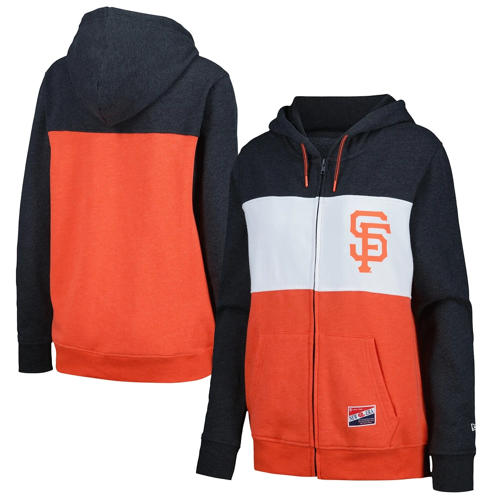 Veste à capuche entièrement zippée noire New Era pour femme des Giants de San Francisco