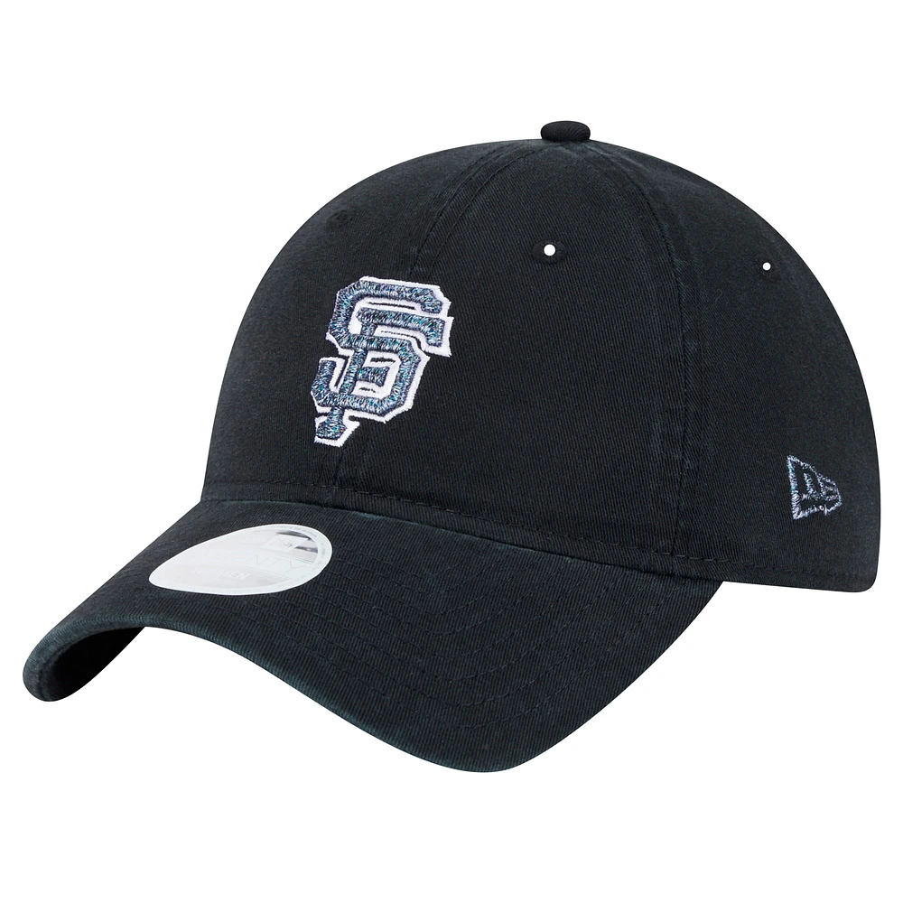 Casquette ajustable Glitz 9TWENTY noire New Era pour femme des San Francisco Giants