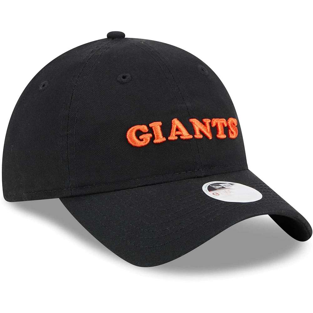 Casquette réglable New Era San Francisco Giants Shoutout 9TWENTY noire pour femme