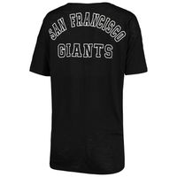 Women's New Era Black San Francisco Giants Slub Jersey Scoop Neck Side Tie T-Shirt