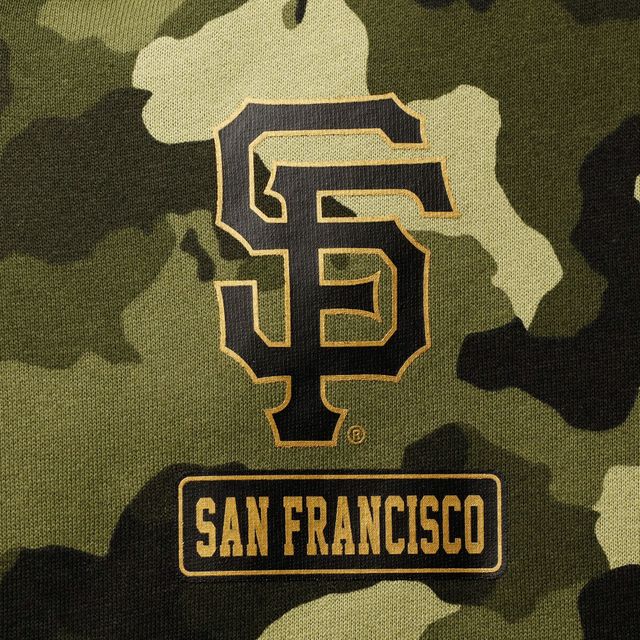 Sweat à capuche et fermeture éclair pour femme New Era Green San Francisco Giants 2022 MLB Armed Forces Day Camo