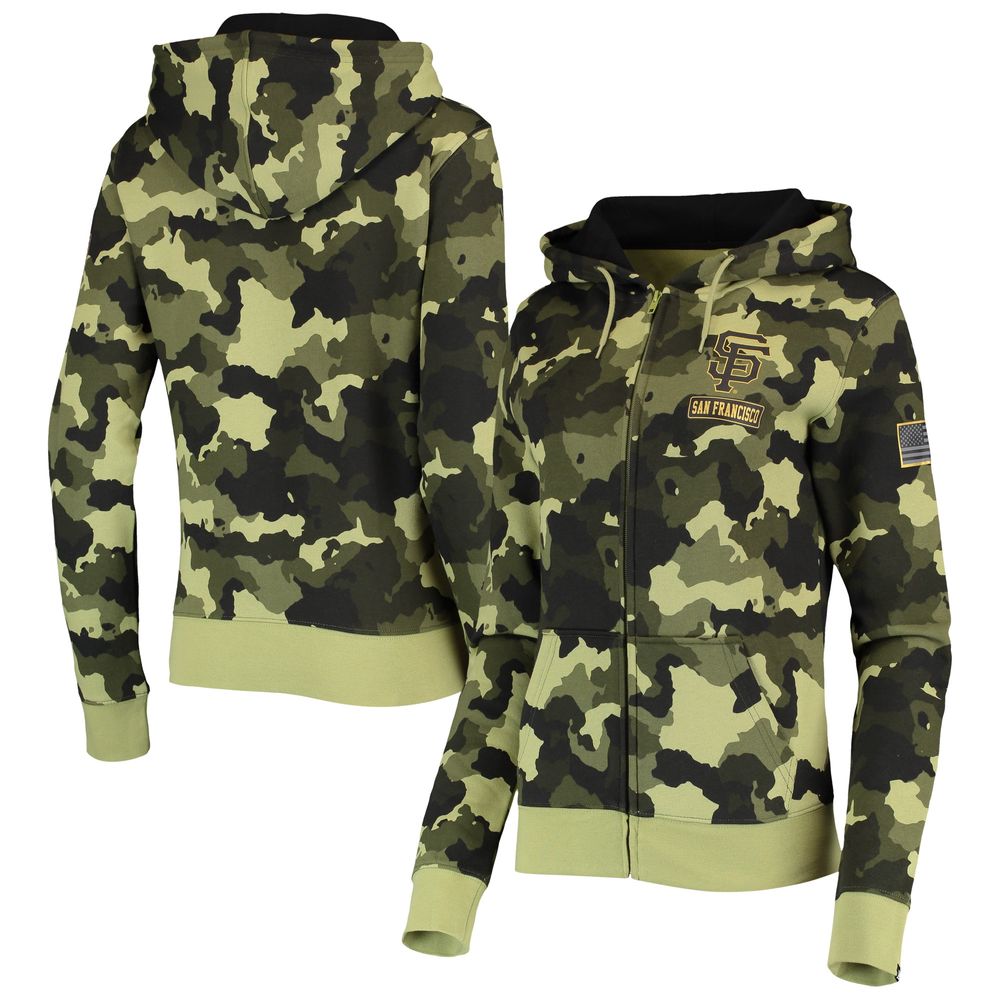 Women's New Era Green San Francisco Giants 2022 MLB Armed Forces Day Camo Full-Zip Hoodie