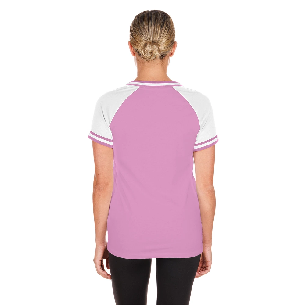 Women's New Era Light Pink San Francisco Giants Gameday V-Neck T-Shirt