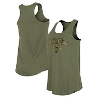 Women's New Era Olive San Francisco Giants Armed Forces Day Tank Top