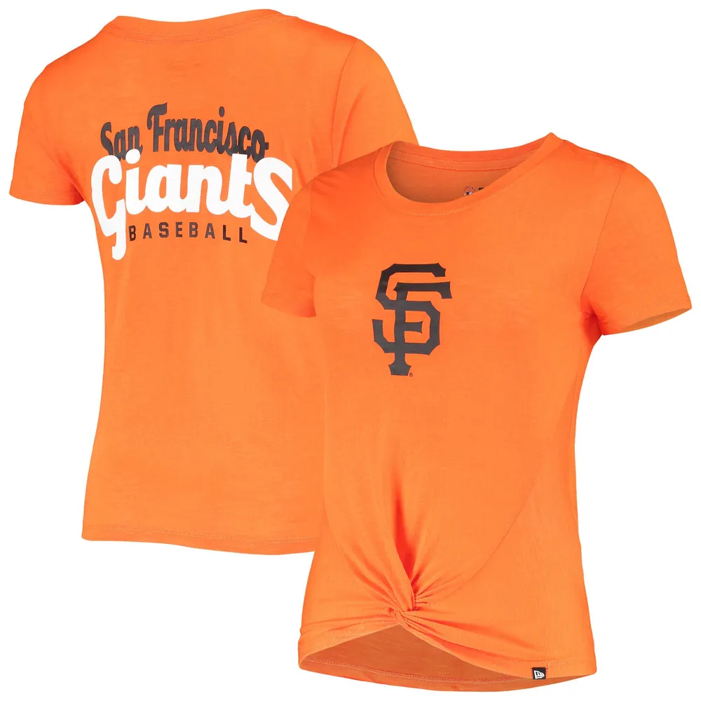 Lids San Francisco Giants New Era Women's 2-Hit Front Twist Burnout T-Shirt  - Orange
