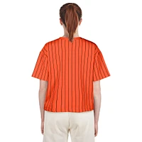 Women's New Era  Orange San Francisco Giants 2025 City Connect Boxy Pinstripe T-Shirt