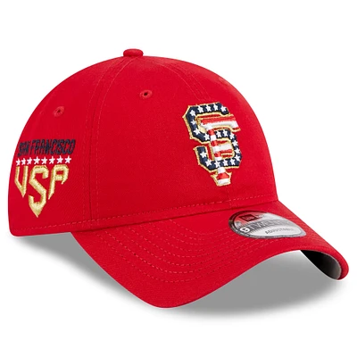 Casquette réglable New Era pour femme des Giants de San Francisco 2023 Fourth of July 9TWENTY rouge