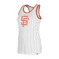 Women's New Era White San Francisco Giants Gameday Pinstripe Tank Top