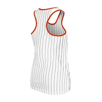 Women's New Era White San Francisco Giants Gameday Pinstripe Tank Top