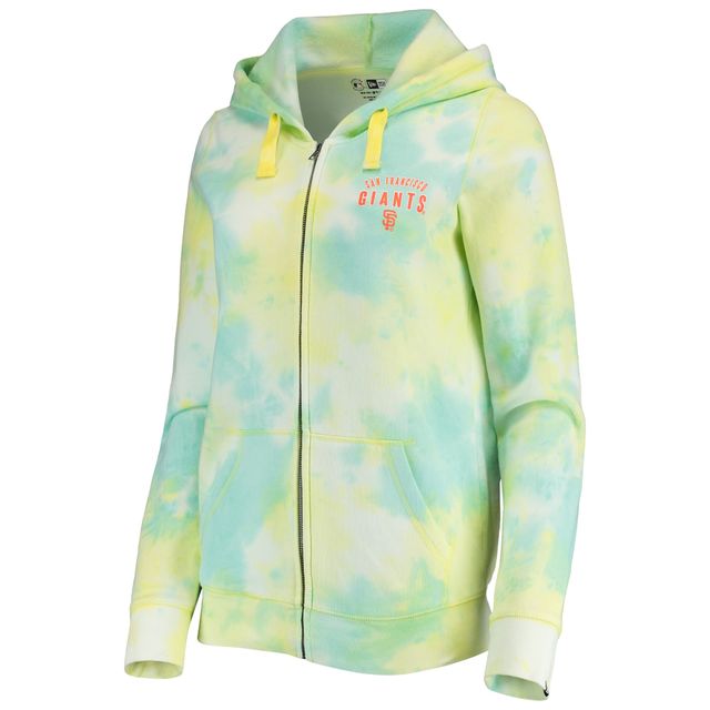 NWE SF GIA BLANC FEMME TIE DYE CAPUCHE À FERMETURE ÉCLAIR COMPLÈTE SWTLADZIP