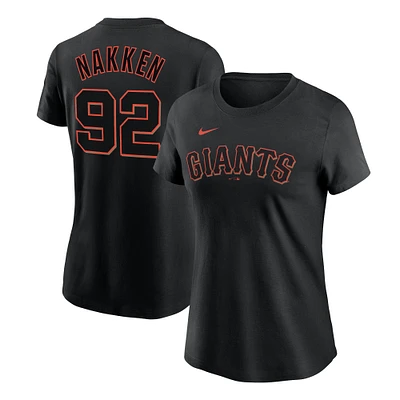 T-shirt avec nom et numéro Nike Alyssa Nakken pour femmes, noir, San Francisco Giants