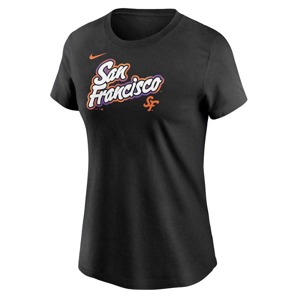 Women's Nike  Black San Francisco Giants 2025 City Connect Wordmark T-Shirt