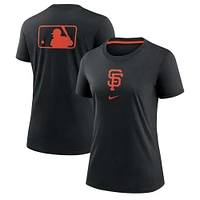 Women's Nike Black San Francisco Giants Authentic Collection Early Work Tri-Blend T-Shirt