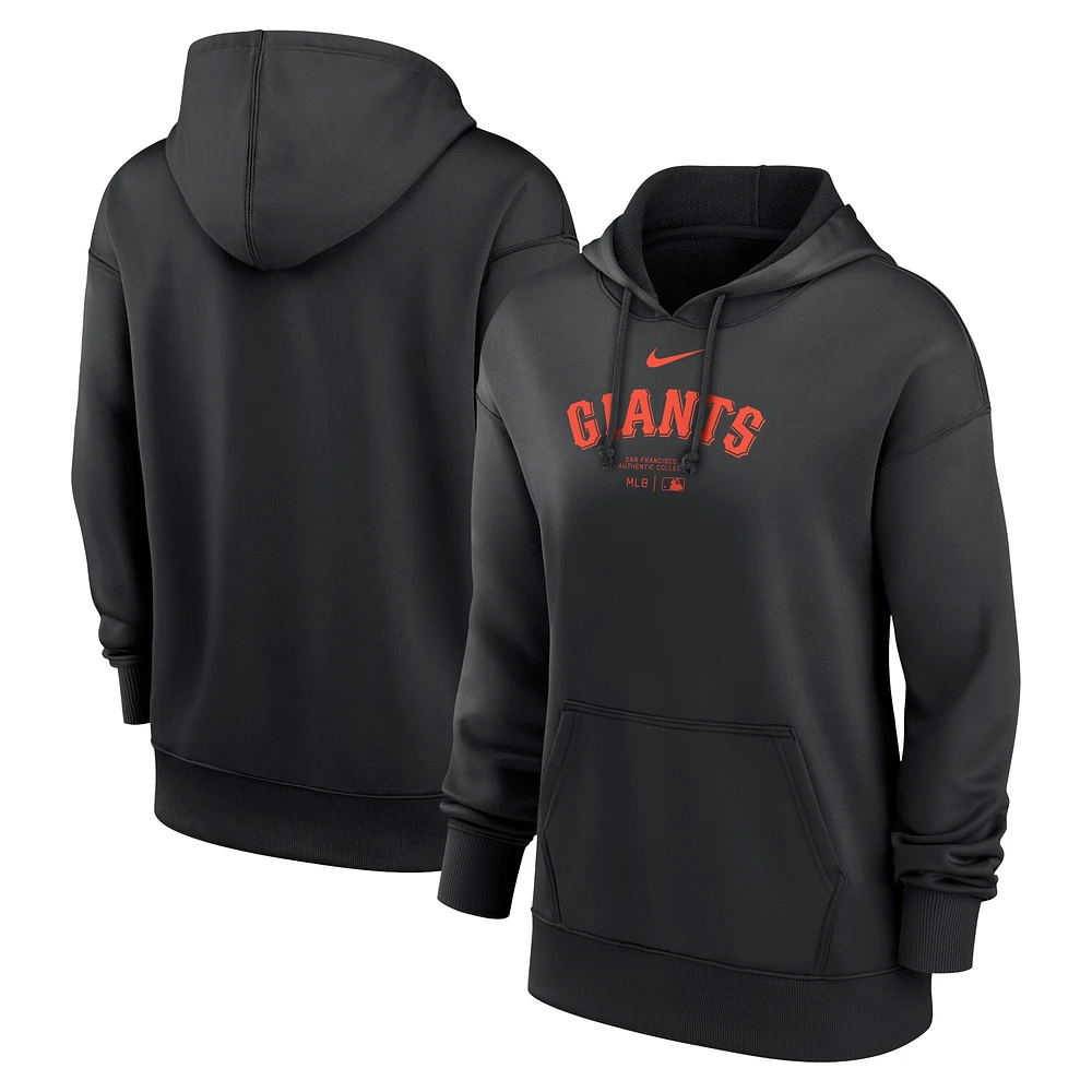 Sweat à capuche Nike pour femme, noir, San Francisco Giants Authentic Collection Performance