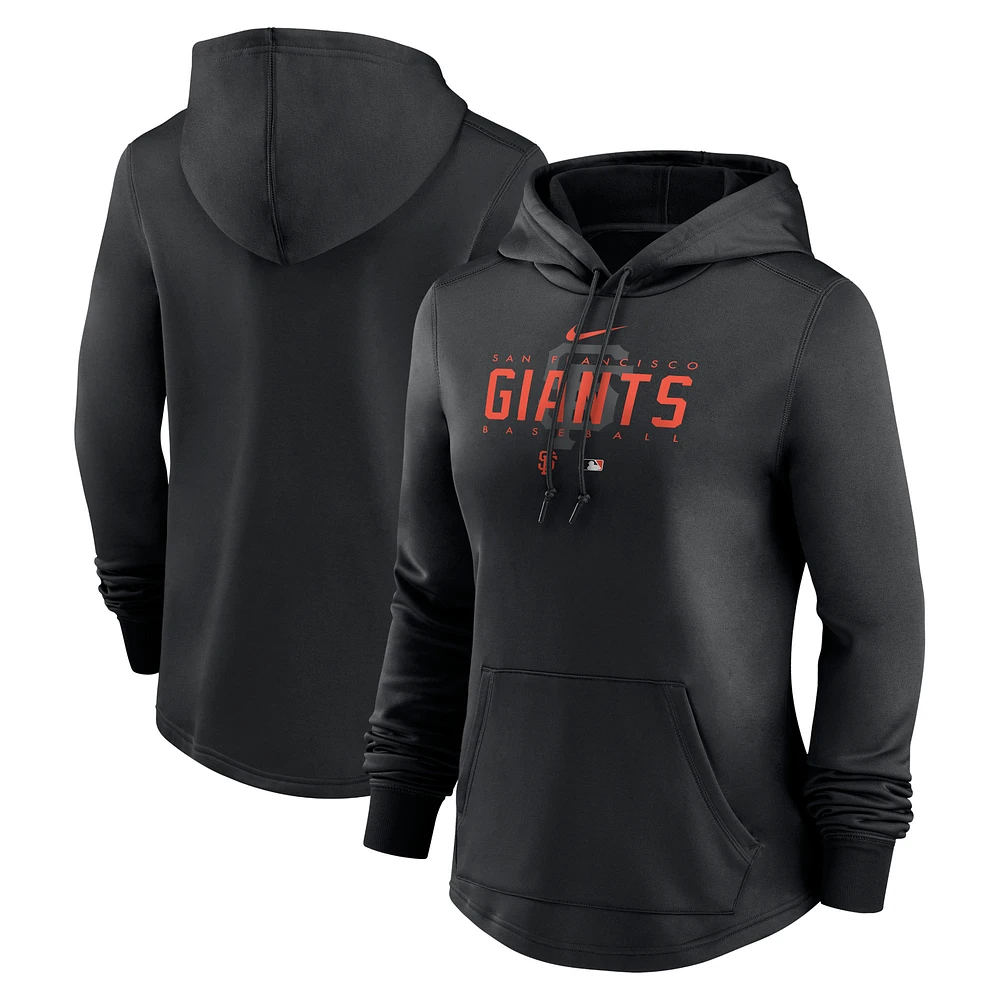 Sweat à capuche Performance d'avant-match des Giants de San Francisco Authentic Collection Nike pour femme, noir