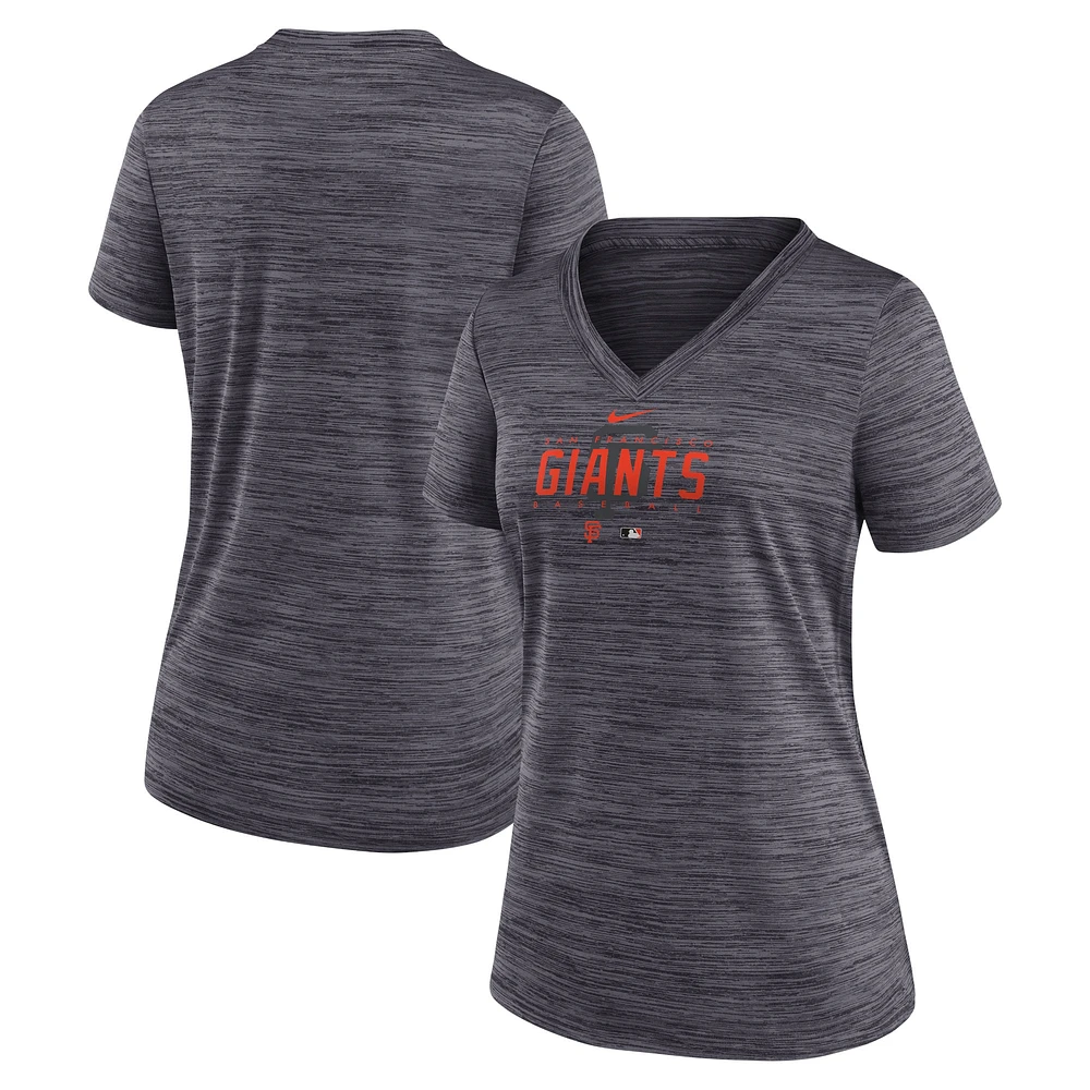 T-shirt Nike San Francisco Giants Authentic Collection Velocity Practice Performance pour femme - Noir