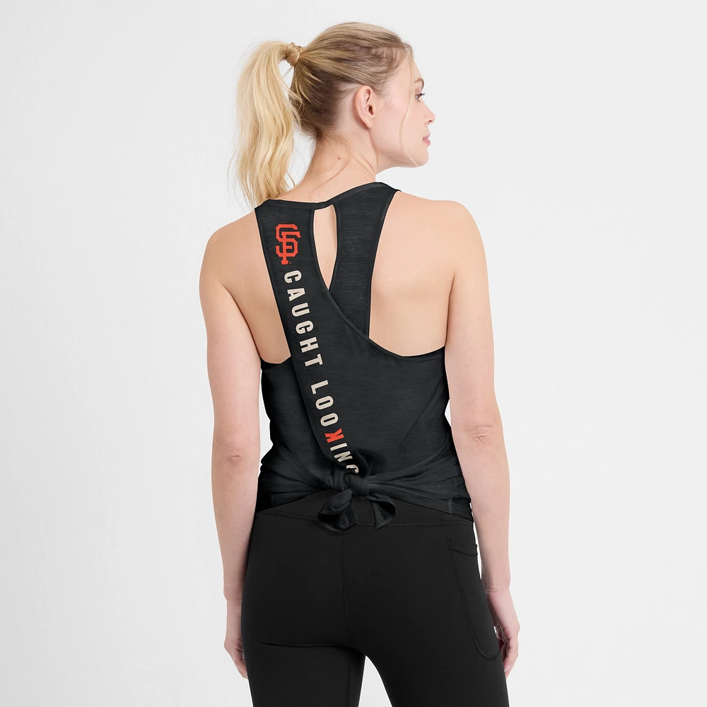 Débardeur Nike Crisscross Performance noir pour femme des San Francisco Giants