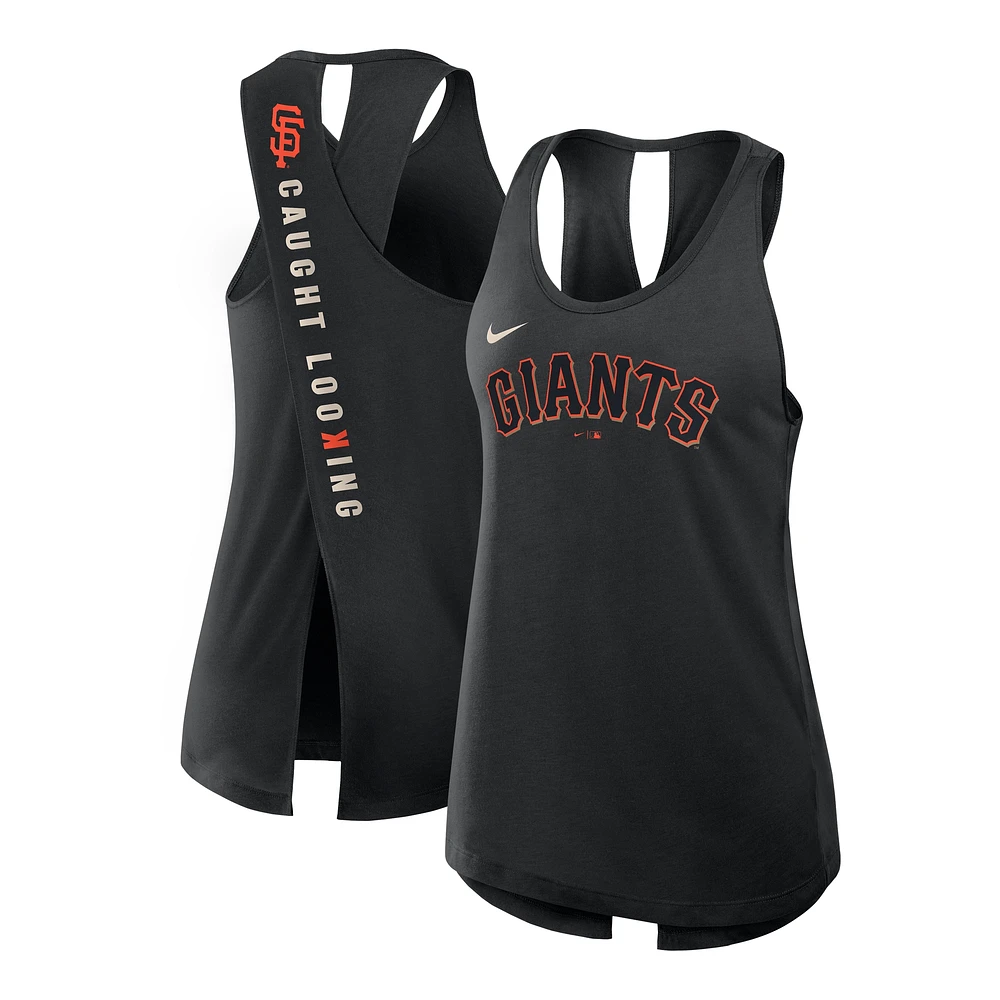 Débardeur Nike Crisscross Performance noir pour femme des San Francisco Giants