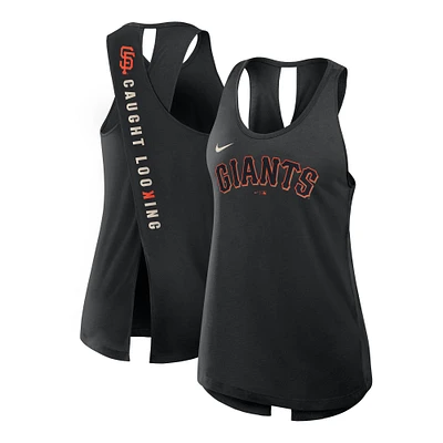 Débardeur Nike Crisscross Performance noir pour femme des San Francisco Giants
