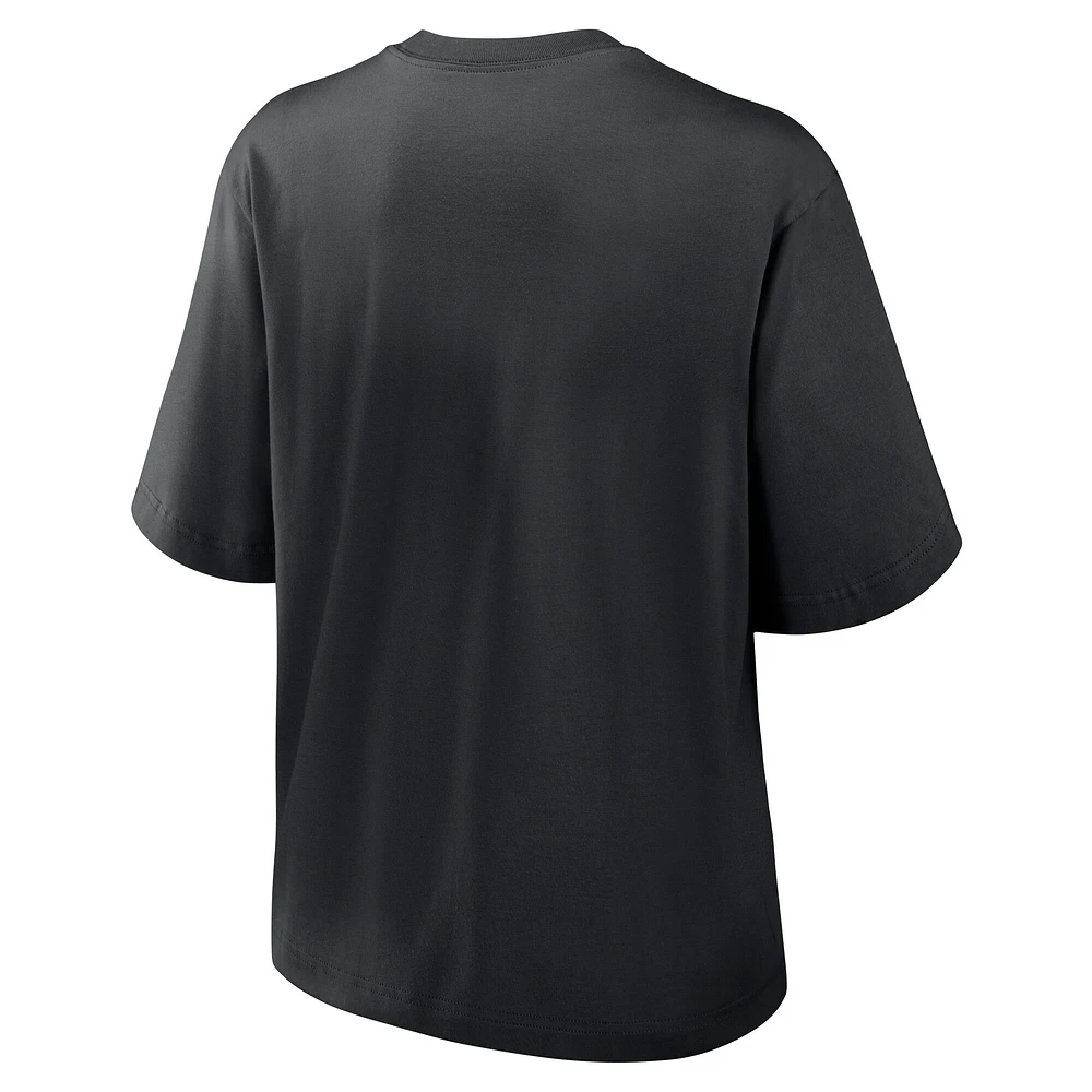 T-shirt Nike noir Knockout Boxy pour femme des Giants de San Francisco