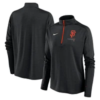 Haut Nike San Francisco Giants Pacer Quarter-Zip pour femme, noir