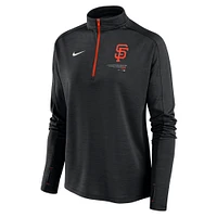 Haut Nike San Francisco Giants Pacer Quarter-Zip pour femme, noir