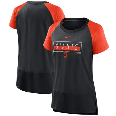 Men's Nike Orange/Black San Francisco Giants MLB Tri-Blend Raglan  3/4-Sleeve T-Shirt