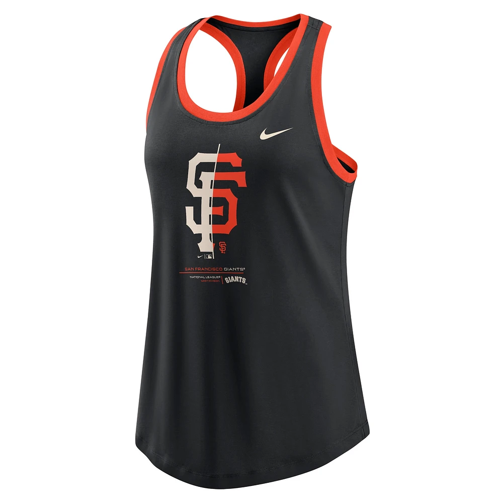 Women's Nike Black San Francisco Giants Tech Tri-Blend Tank Top