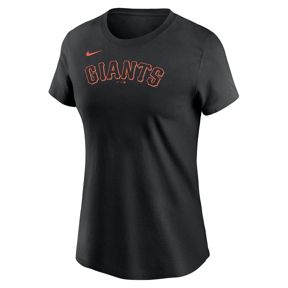 T-shirt Nike noir avec le mot-symbole des Giants de San Francisco pour femme