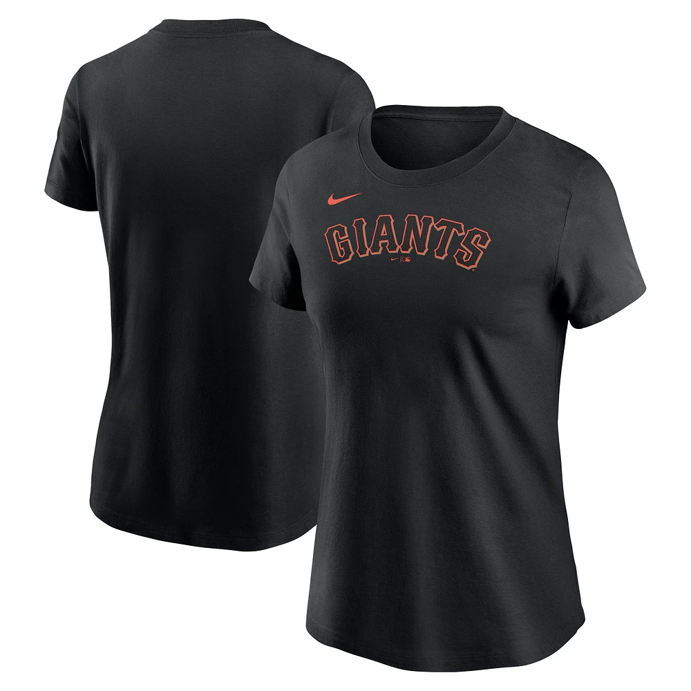 T-shirt Nike noir avec le mot-symbole des Giants de San Francisco pour femme