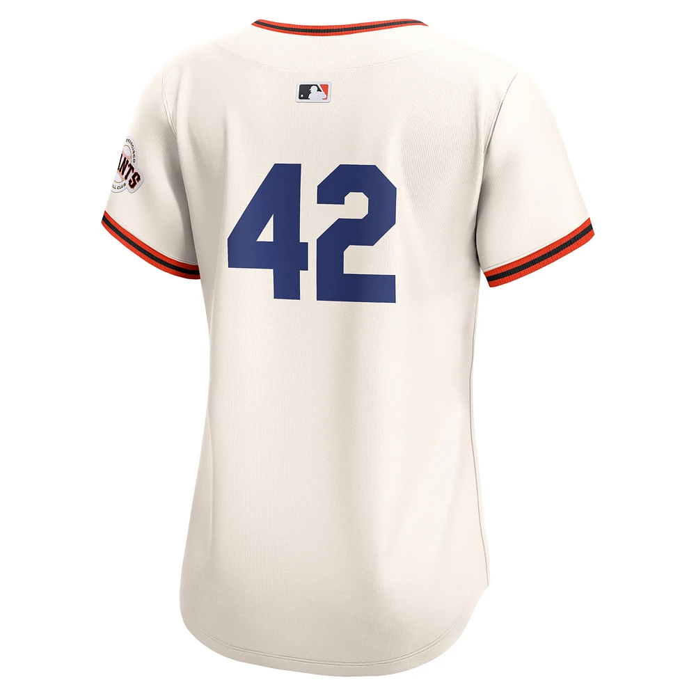 Maillot Nike crème San Francisco Giants 2024 Jackie Robinson Day Home Limited pour femme