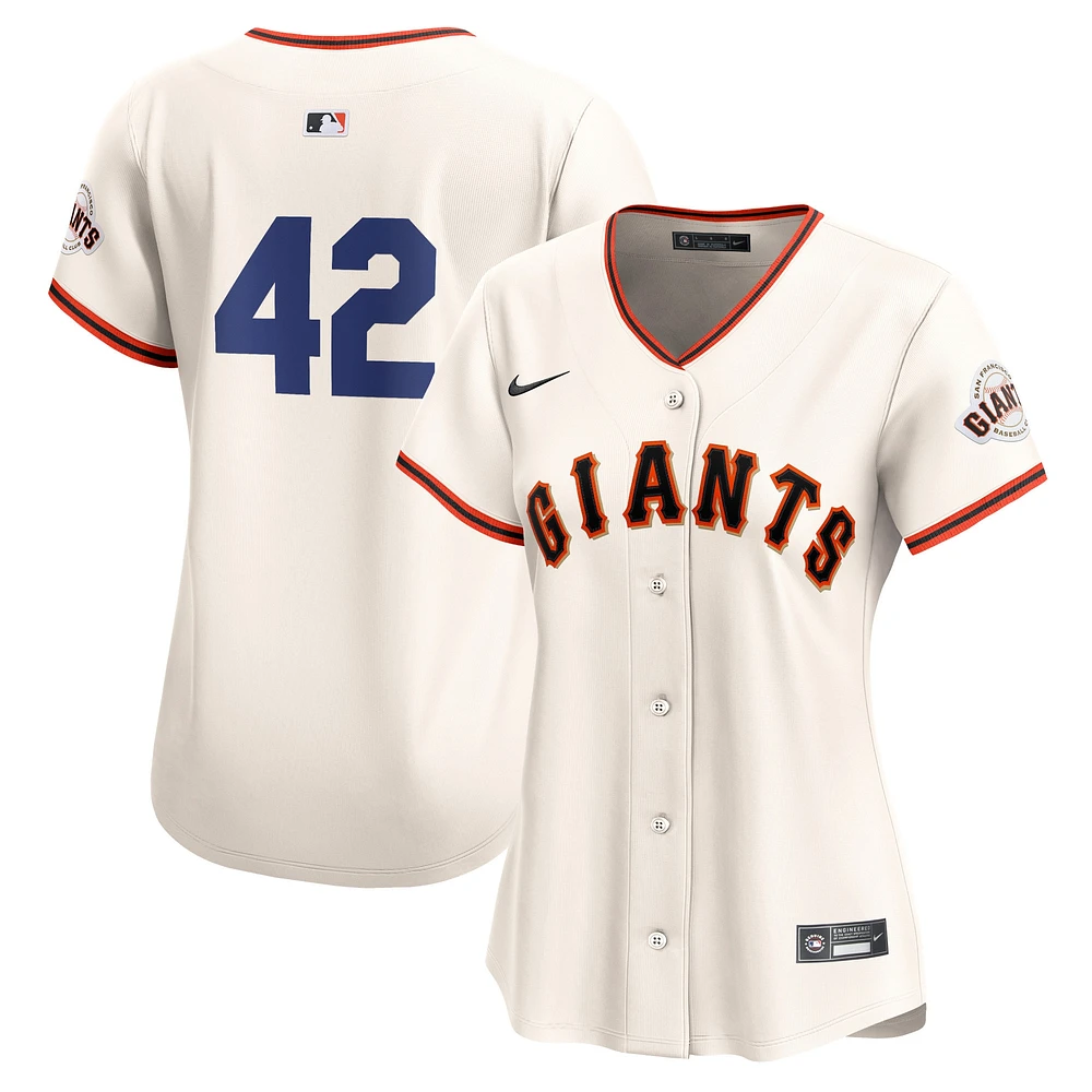 Maillot Nike crème San Francisco Giants 2024 Jackie Robinson Day Home Limited pour femme