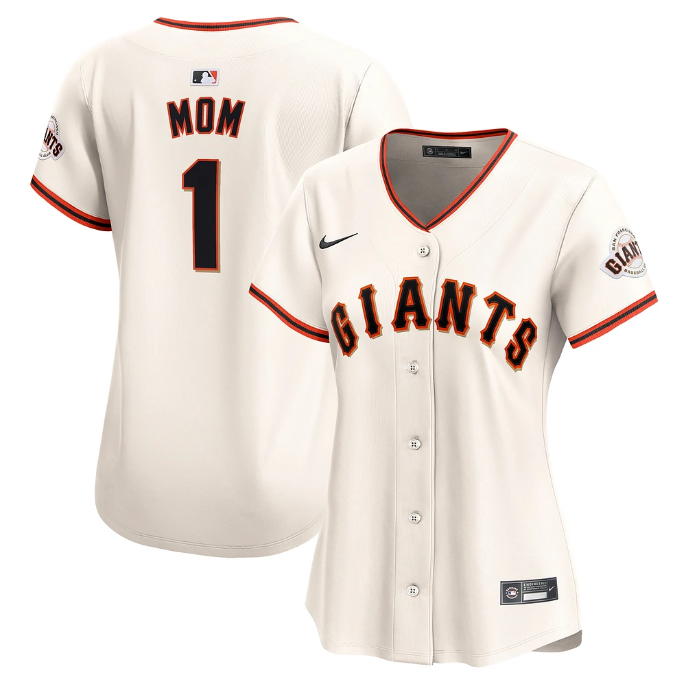 Women's Nike Cream San Francisco Giants #1 Mom Home Limited Jersey