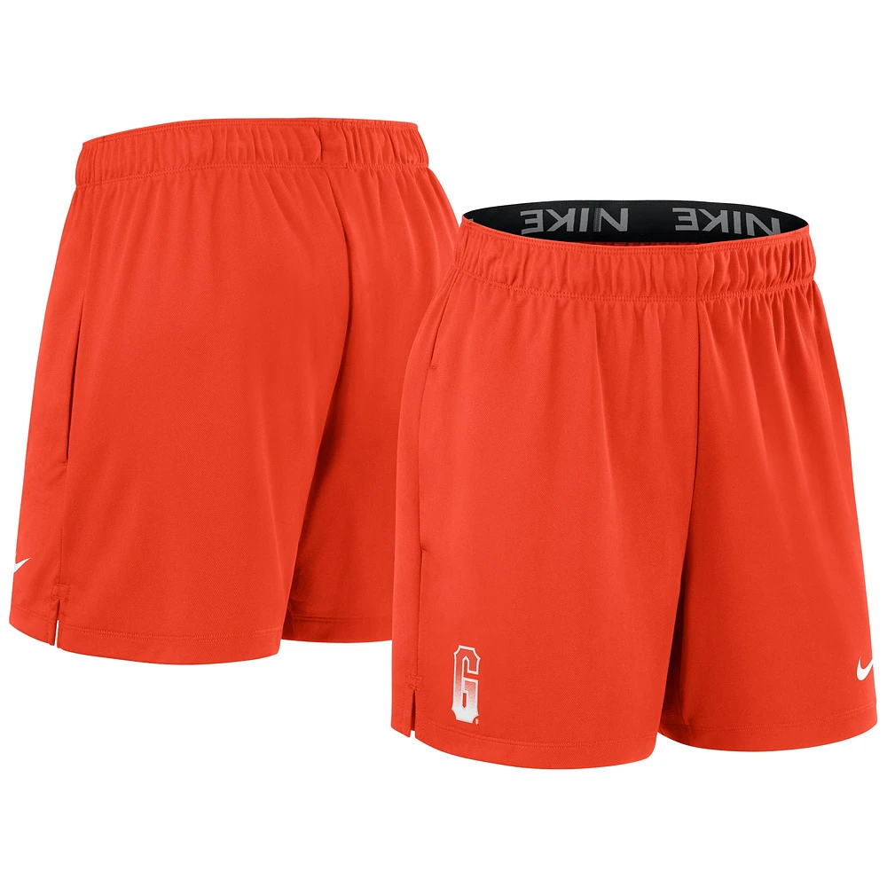 Women's Nike Orange San Francisco Giants Authentic Collection City Connect Practice Performance Shorts