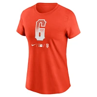 T-shirt Nike orange avec logo San Francisco Giants City Connect pour femme