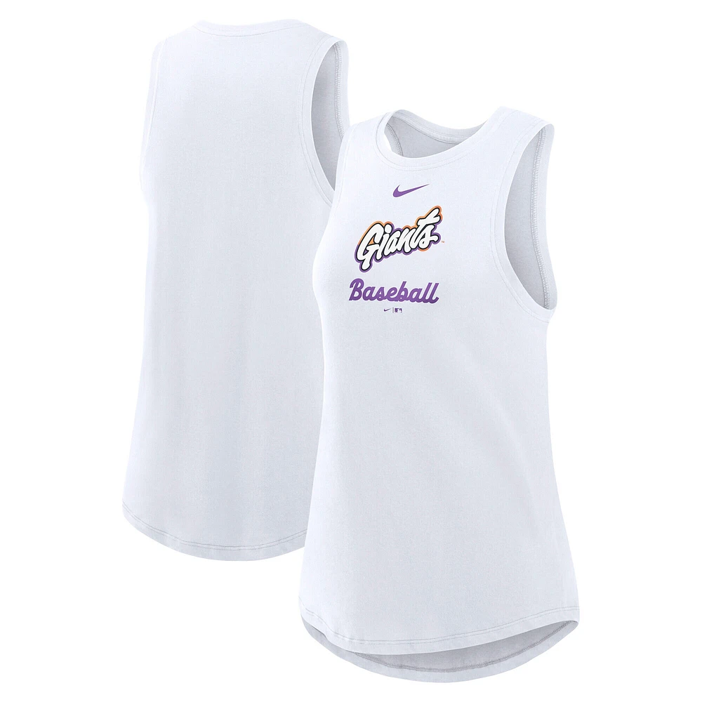 Débardeur Nike blanc à col montant City Connect Tri-Code pour femme San Francisco Giants 2025