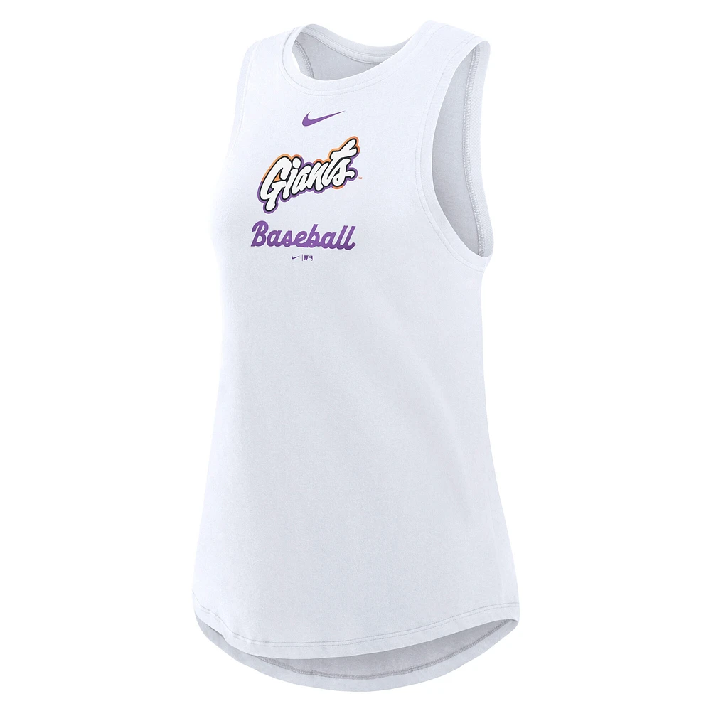 Débardeur Nike blanc à col montant City Connect Tri-Code pour femme San Francisco Giants 2025