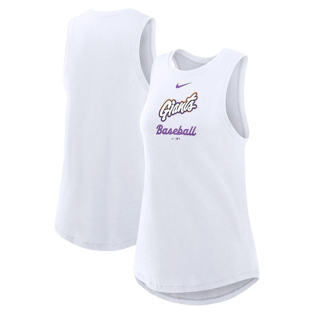 Débardeur Nike blanc à col montant City Connect Tri-Code pour femme San Francisco Giants 2025