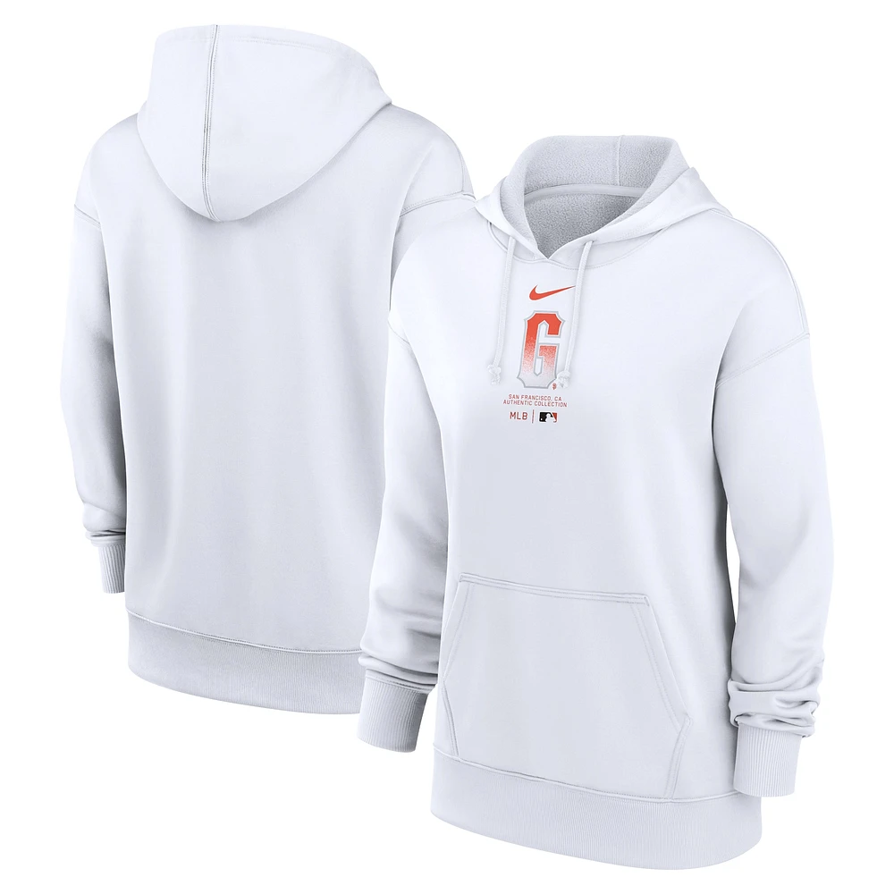 Women's Nike White San Francisco Giants City Connect Practice Performance Pullover Hoodie