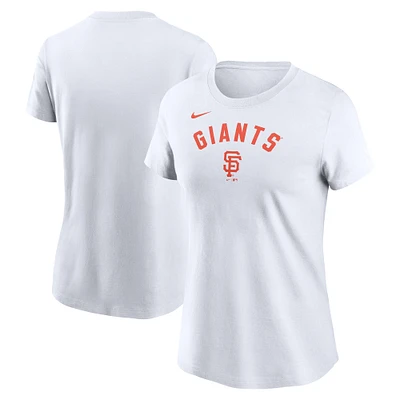 T-shirt Nike Team Arch blanc pour femme des Giants de San Francisco