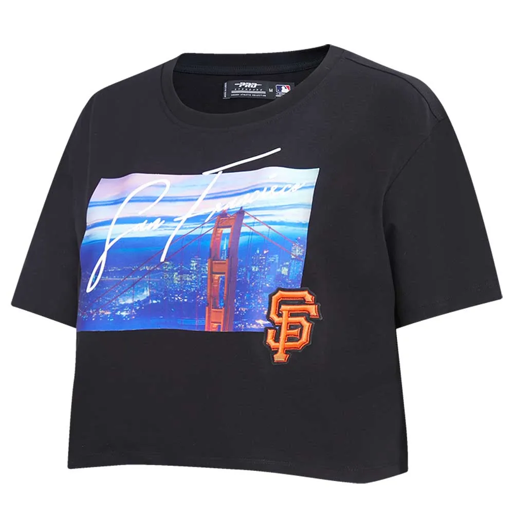 Lids San Francisco Giants Pro Standard Women's Cityscape Boxy T-Shirt -  Black