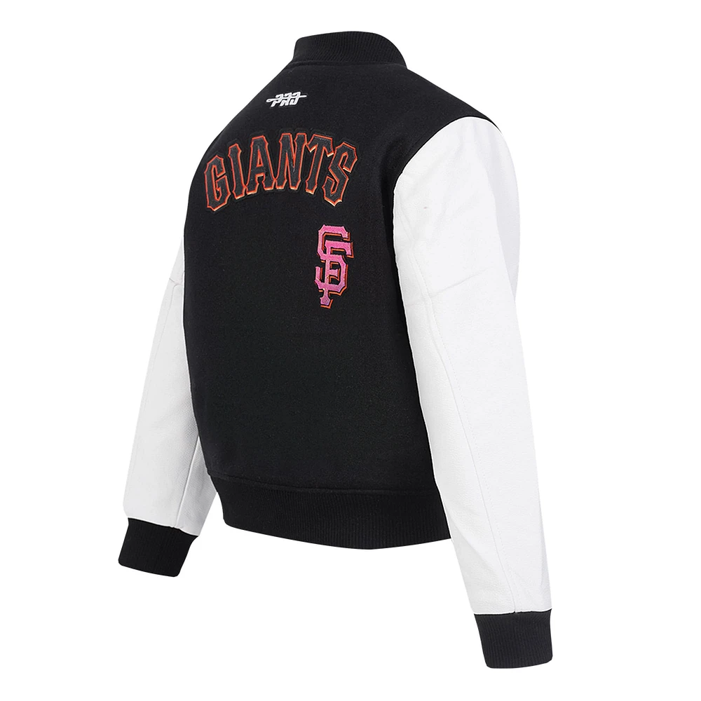 Women's Pro Standard  Black San Francisco Giants Game Day Classics Wool Varsity Jacket
