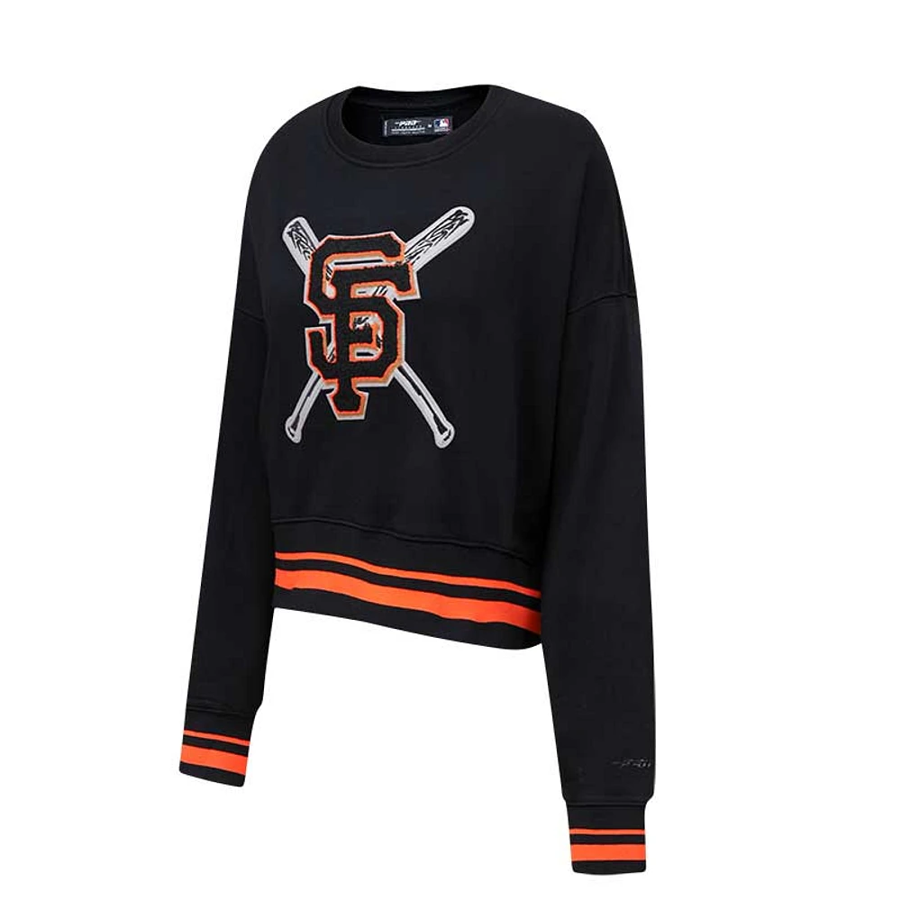 Women's Pro Standard Black San Francisco Giants Mash Up Pullover Sweatshirt